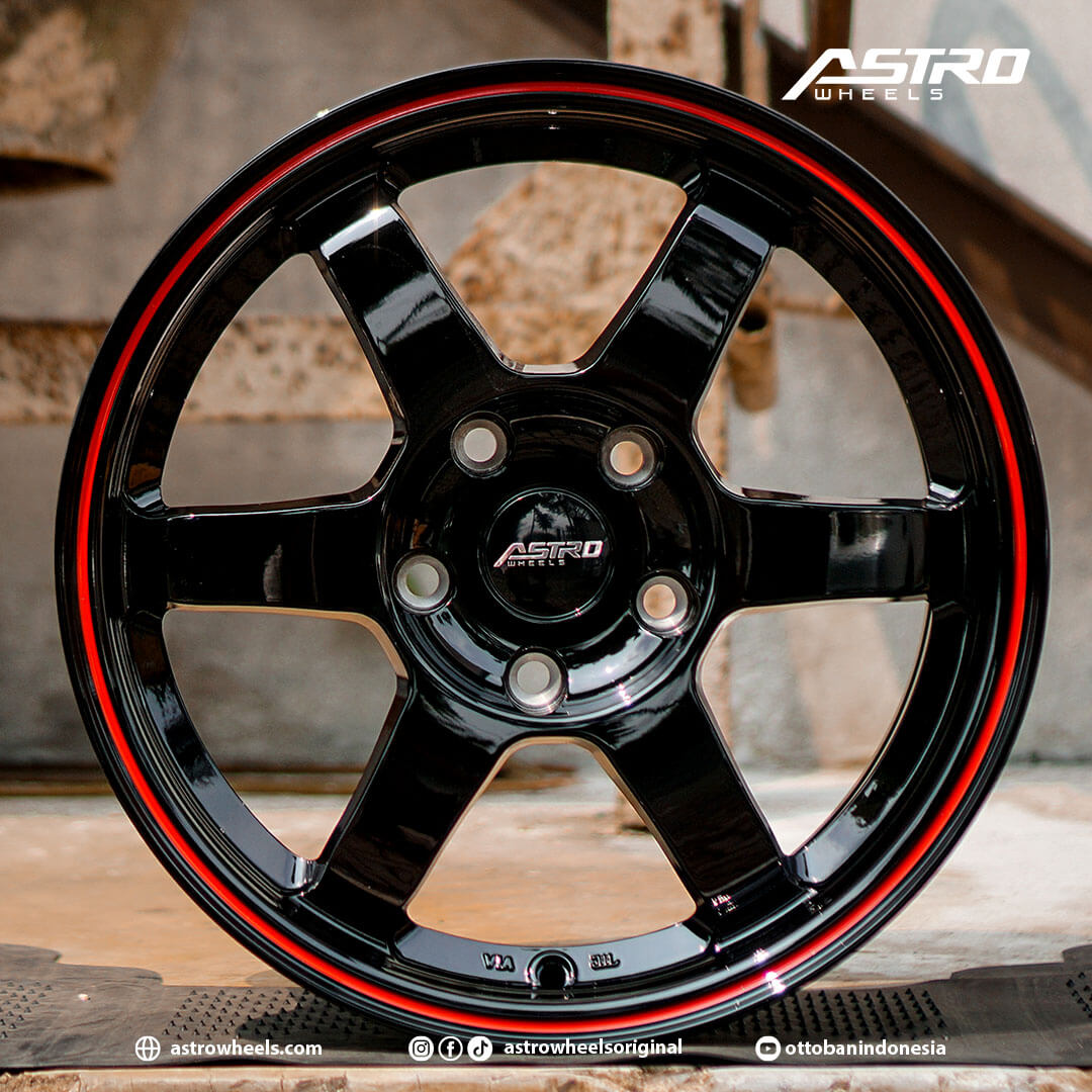 Jual Velg Te37 Astro Tokyo Ring 16x7 PCD 5x114 3 ET 42 Black Line Red