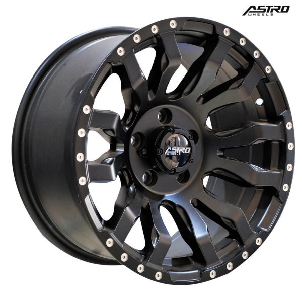 Velg Mobil R16 - Astro Viper R16x8 PCD 5x114.3 Satin Black Chrome Rivets