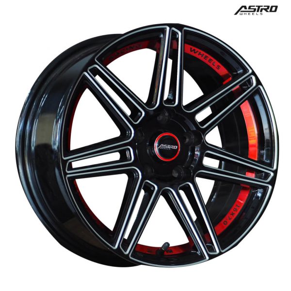 Velg Ring 16 - Astro Tck R16x7 PCD 5x114,3 ET 35 Black Milling Spoke Red Undercut