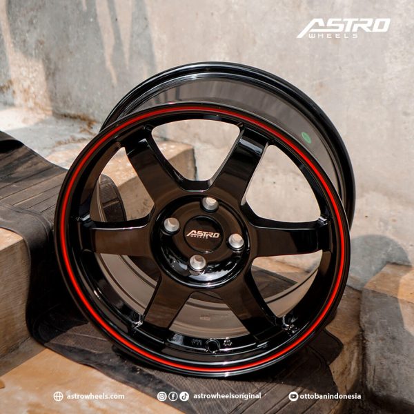 Velg Te37 Black Line Red